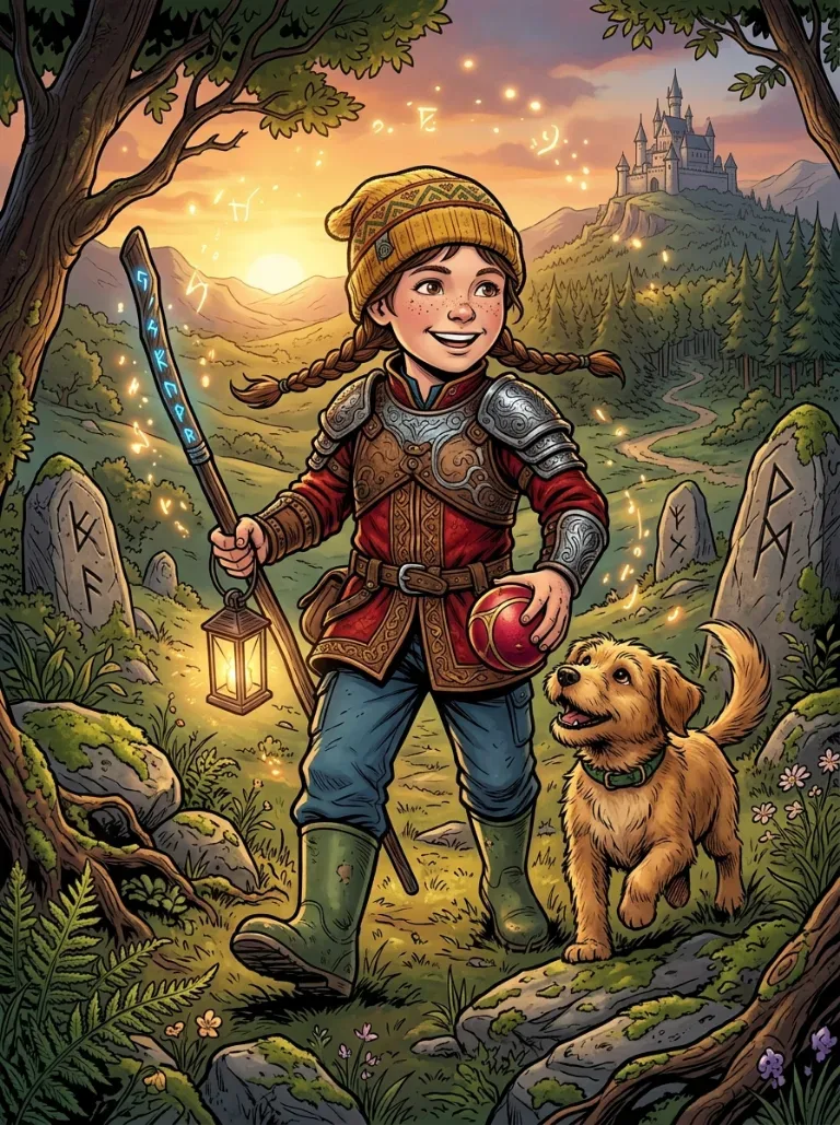 Forsiden til eksempelserien «Mia og Bamse» i stilen High Fantasy