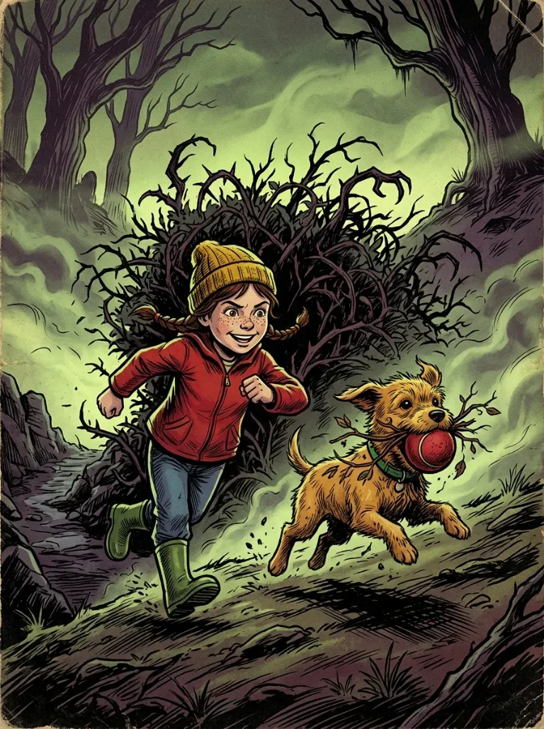 Forsiden til eksempelserien «Mia og Bamse» i stilen Skrekk / Horror