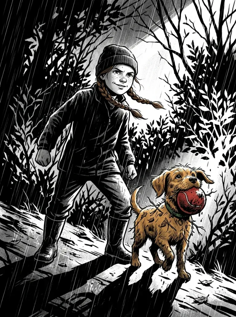 Forsiden til eksempelserien «Mia og Bamse» i stilen Mørk Krim (Noir)