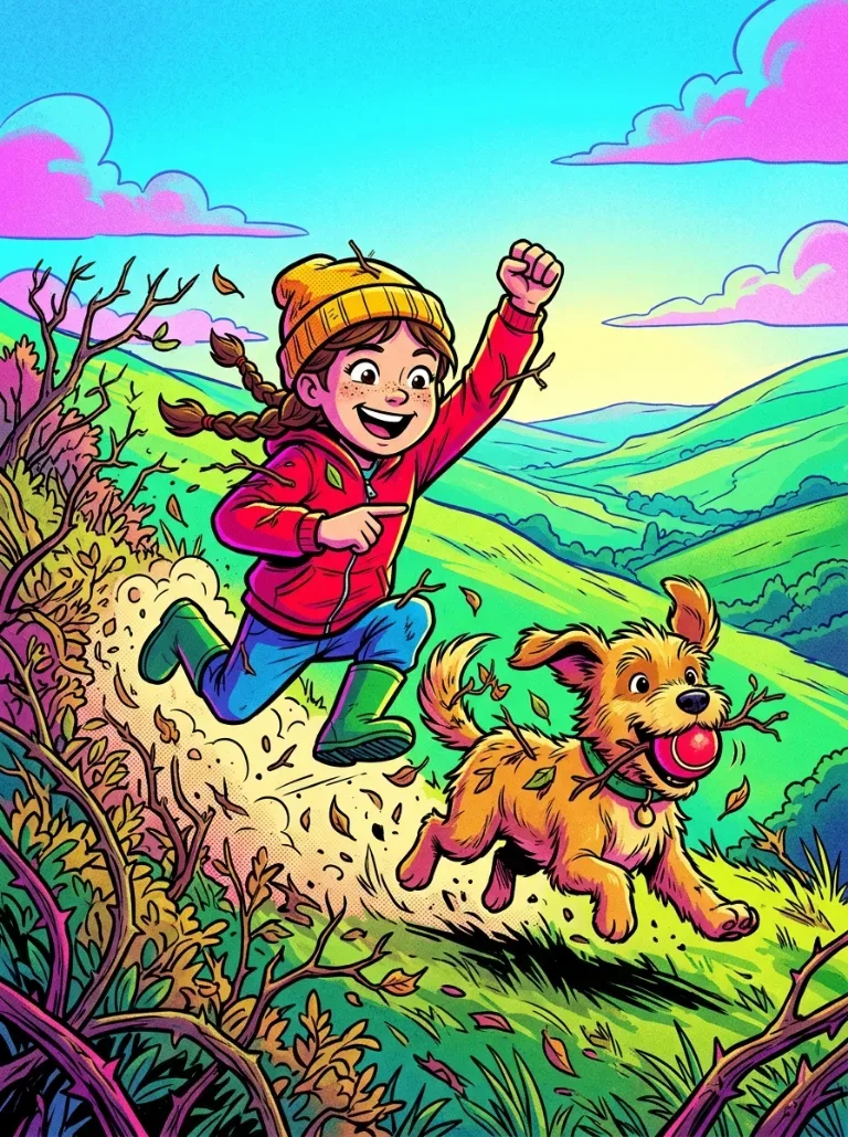 Forsiden til eksempelserien «Mia og Bamse» i stilen Retro Action (80-talls)